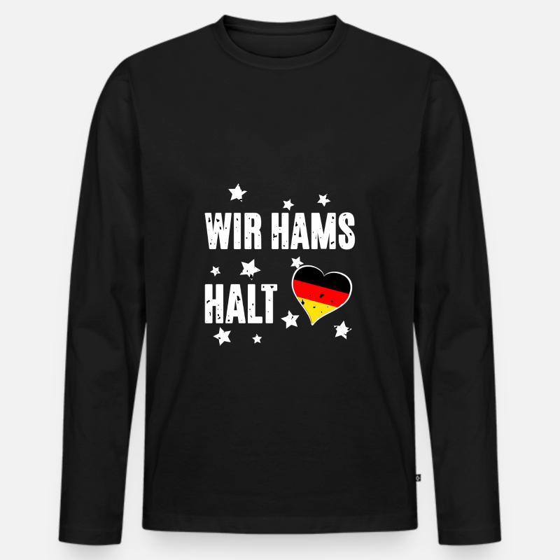 Wir hams halt - Männer Premium Bio Langarmshirt - Schwarz