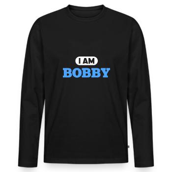 Bobby Name Saying für stolze Bobbys - Männer Premium Bio Langarmshirt - Schwarz - Vorne - Nico (187cm)