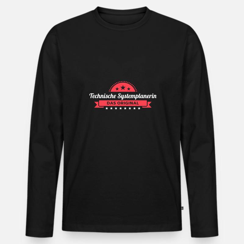 Technische Systemplanerin Design für Handwerker - Männer Premium Bio Langarmshirt - Schwarz