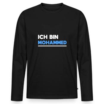Mohammed Name Spruch für stolze Mohammeds - Männer Premium Bio Langarmshirt - Schwarz - Vorne - Nico (187cm)