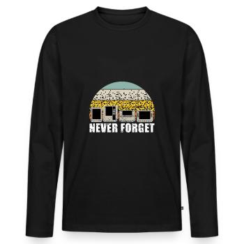 Never Forget Nostalgia Retro Gaming Console Gamer - Men's Premium Organic Long Sleeve Shirt - black - Front - Nico (187cm)