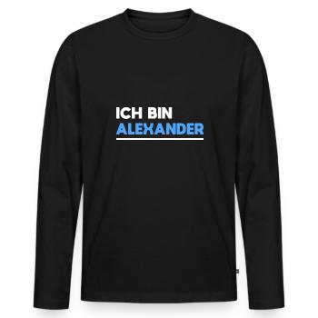 Alexander Name Spruch für stolze Alexander - Männer Premium Bio Langarmshirt - Schwarz - Vorne - Nico (187cm)