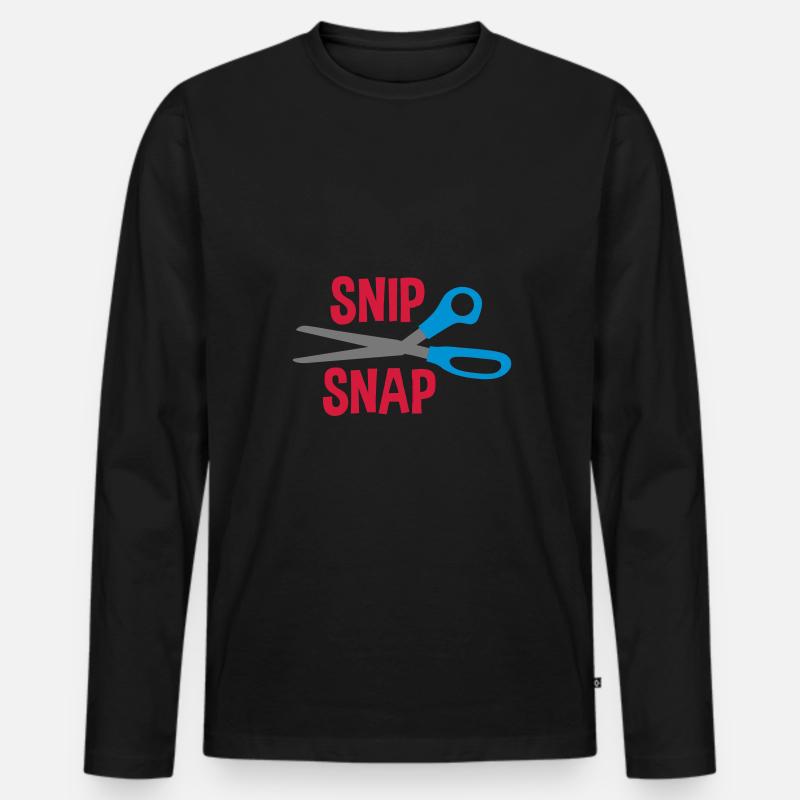 Snip, snap (Schere) - Männer Premium Bio Langarmshirt - Schwarz