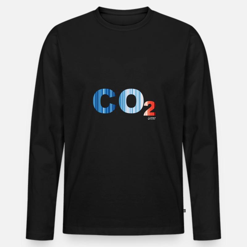 CO2-EMISSIONEN - Männer Premium Bio Langarmshirt - Schwarz
