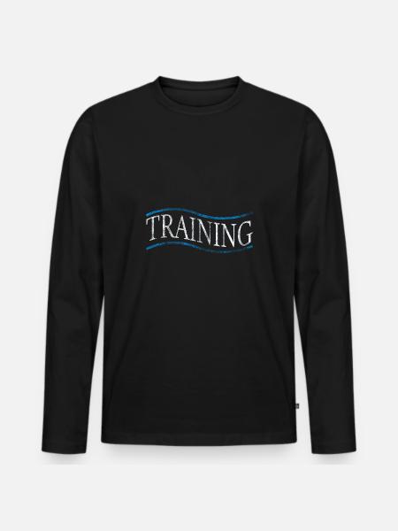 Training Sport train Sportlich - Männer Premium Bio Langarmshirt - Schwarz