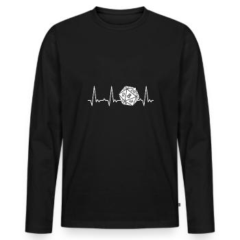 Heartbeat 20 sided cube - Men's Premium Organic Long Sleeve Shirt - black - Front - Nico (187cm)