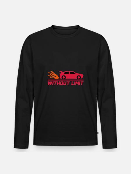 Without limit (Sportwagen) - Männer Premium Bio Langarmshirt - Schwarz