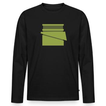 modern bamboo 01 - Männer Premium Bio Langarmshirt - Schwarz - Vorne - Nico (187cm)