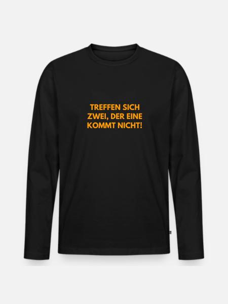 Flachwitz - Männer Premium Bio Langarmshirt - Schwarz