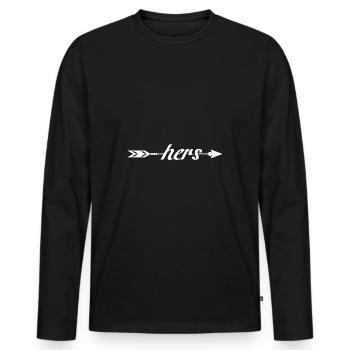 Saint Valentin - T-shirt manches longues Premium bio Homme - noir - Devant - Nico (187cm)
