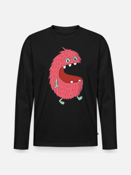 Hungry Monster - Men's Premium Organic Long Sleeve Shirt - black