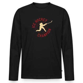 Eishockey Eishockey - Männer Premium Bio Langarmshirt - Schwarz - Vorne - Nico (187cm)