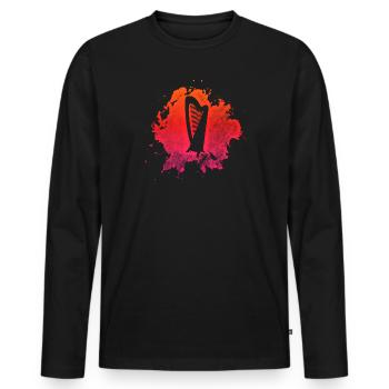 harpe - T-shirt manches longues Premium bio Homme - noir - Devant - Nico (187cm)