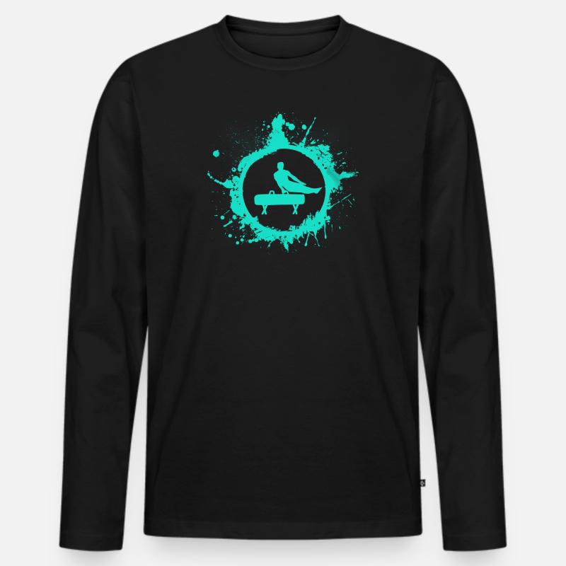 turnen - Männer Premium Bio Langarmshirt - Schwarz
