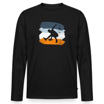 Frisbee - Men's Premium Organic Long Sleeve Shirt - black - Front - Nico (187cm)