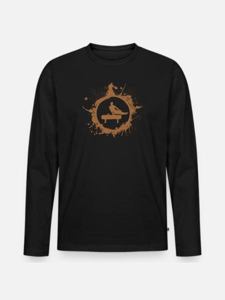 gymnastics pauschpferd gift turner - Men's Premium Organic Long Sleeve Shirt - black