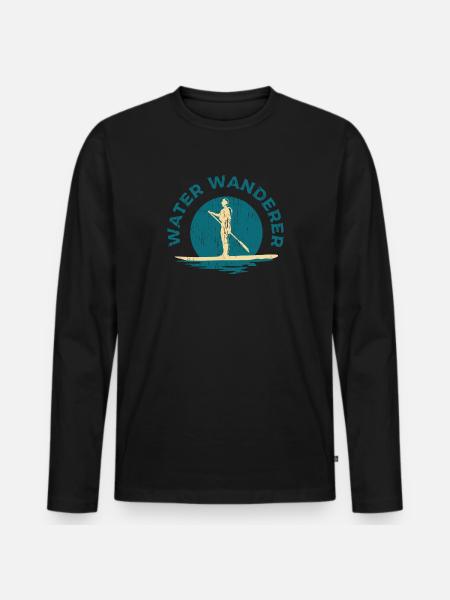 Paddle board water gift - Men's Premium Organic Long Sleeve Shirt - black