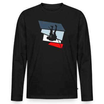 stabhochsprung - Männer Premium Bio Langarmshirt - Schwarz - Vorne - Nico (187cm)