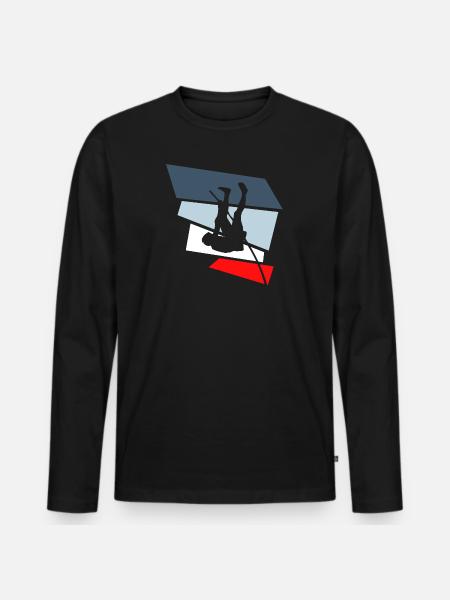 pole vault - Men's Premium Organic Long Sleeve Shirt - black