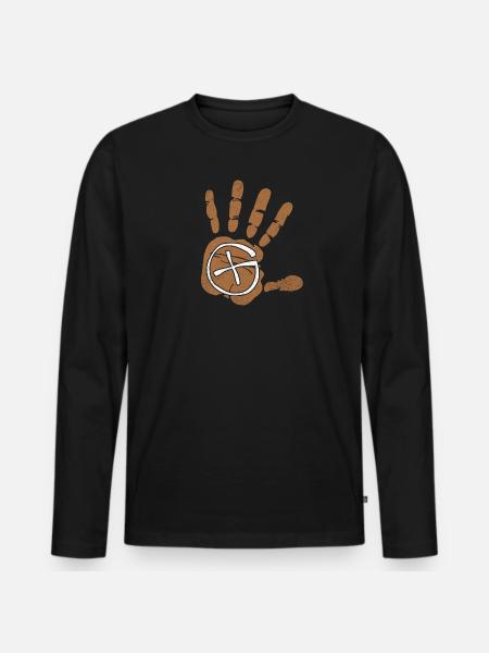 Geocaching Hand - T-shirt manches longues Premium bio Homme - noir