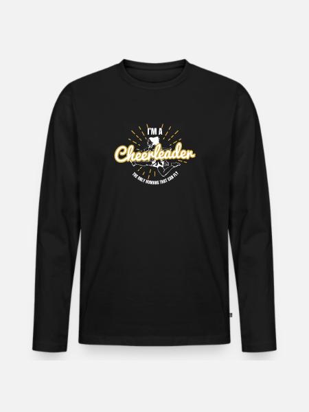 Cheerleader Cheer - Männer Premium Bio Langarmshirt - Schwarz