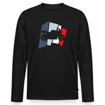retro motorcycle racing motor - Men's Premium Organic Long Sleeve Shirt - black - Front - Nico (187cm)