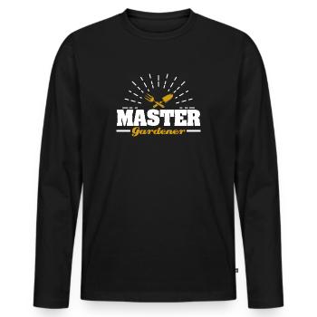 Gartenarbeit - Männer Premium Bio Langarmshirt - Schwarz - Vorne - Nico (187cm)