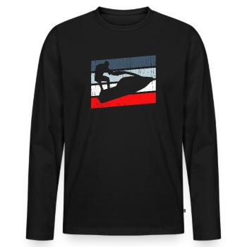 Jet Ski - T-shirt manches longues Premium bio Homme - noir - Devant - Nico (187cm)