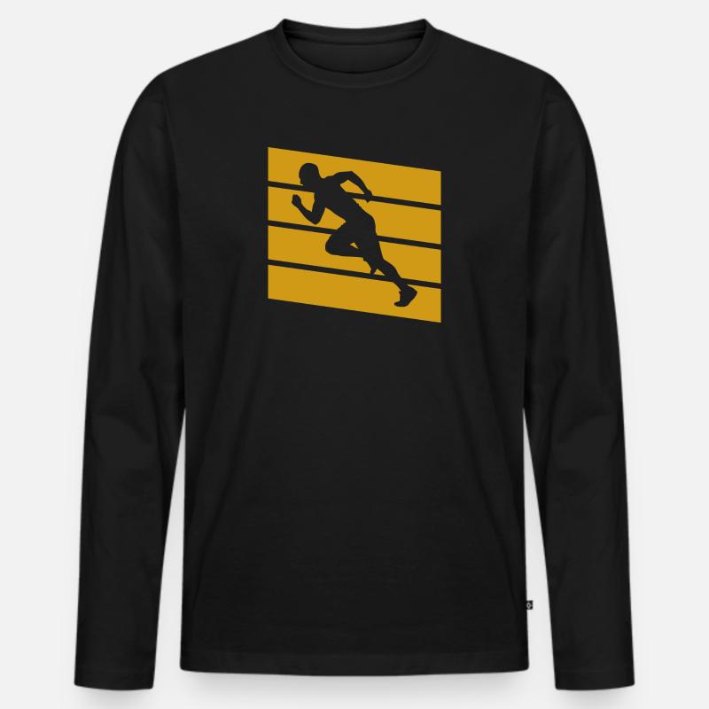 Jogging Iron Man - Männer Premium Bio Langarmshirt - Schwarz