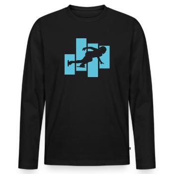Speed Skating - Men's Premium Organic Long Sleeve Shirt - black - Front - Nico (187cm)