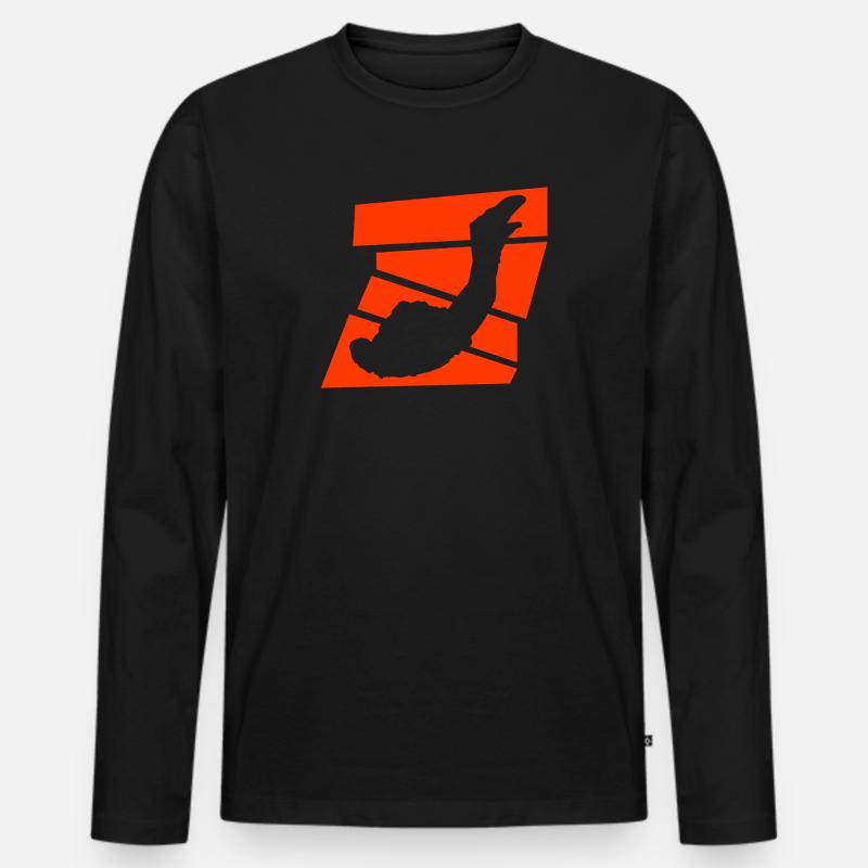 Fallschirmspringen - Männer Premium Bio Langarmshirt - Schwarz