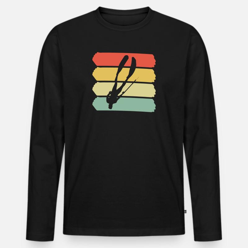 Spearfishing buntes Hemd - Männer Premium Bio Langarmshirt - Schwarz