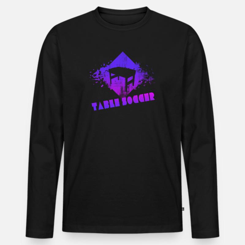kicker tischfussball geschenk neon - Männer Premium Bio Langarmshirt - Schwarz