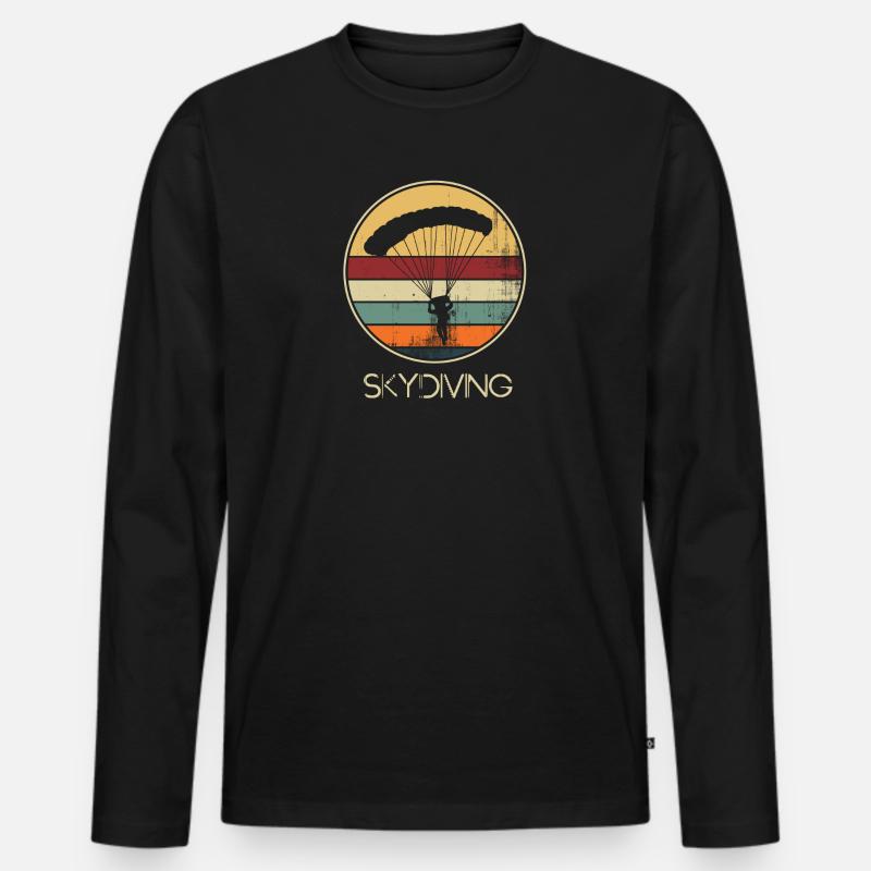fallschirmspringen fallschirm retro - Männer Premium Bio Langarmshirt - Schwarz