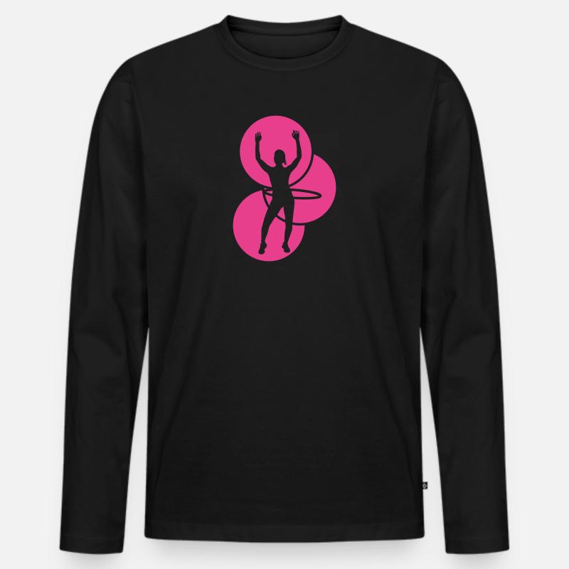 Hula-Hoop - Männer Premium Bio Langarmshirt - Schwarz