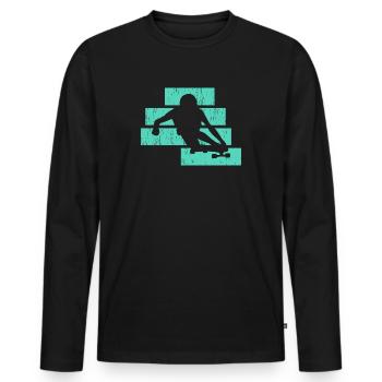 longboard - T-shirt manches longues Premium bio Homme - noir - Devant - Nico (187cm)
