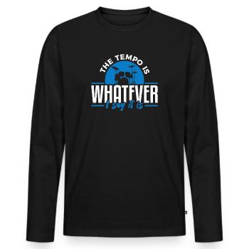 Schlagzeug-Tempo - Männer Premium Bio Langarmshirt - Schwarz - Vorne - Nico (187cm)