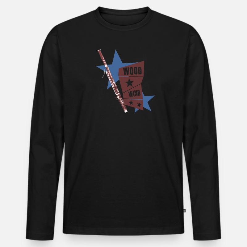 Fagott - Männer Premium Bio Langarmshirt - Schwarz