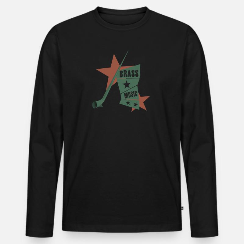 alphorn - Männer Premium Bio Langarmshirt - Schwarz