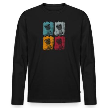 drums perkussion djembe - Männer Premium Bio Langarmshirt - Schwarz - Vorne - Nico (187cm)