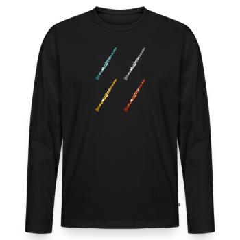 clarinette clarinette - T-shirt manches longues Premium bio Homme - noir - Devant - Nico (187cm)