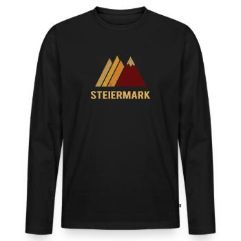 steiermark - Männer Premium Bio Langarmshirt - Schwarz - Vorne - Nico (187cm)
