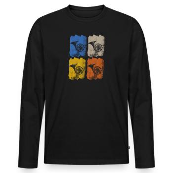 corne - T-shirt manches longues Premium bio Homme - noir - Devant - Nico (187cm)