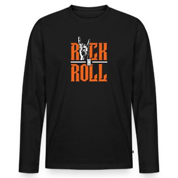 Rock'n'Roll - T-shirt manches longues Premium bio Homme - noir - Devant - Nico (187cm)