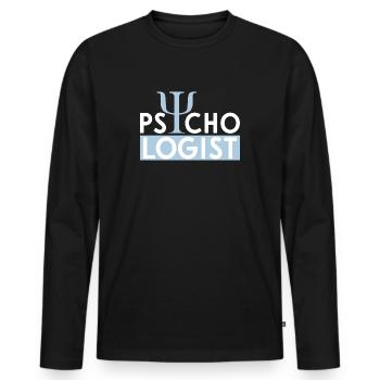 psychologist - Men's Premium Organic Long Sleeve Shirt - black - Front - Nico (187cm)