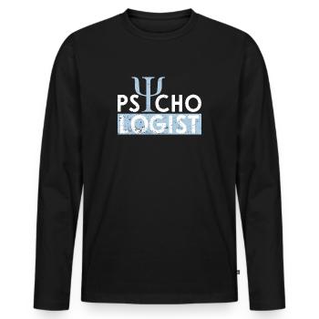 Psychologist - Men's Premium Organic Long Sleeve Shirt - black - Front - Nico (187cm)