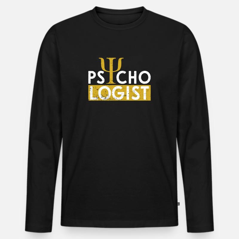 Psychologin - Männer Premium Bio Langarmshirt - Schwarz