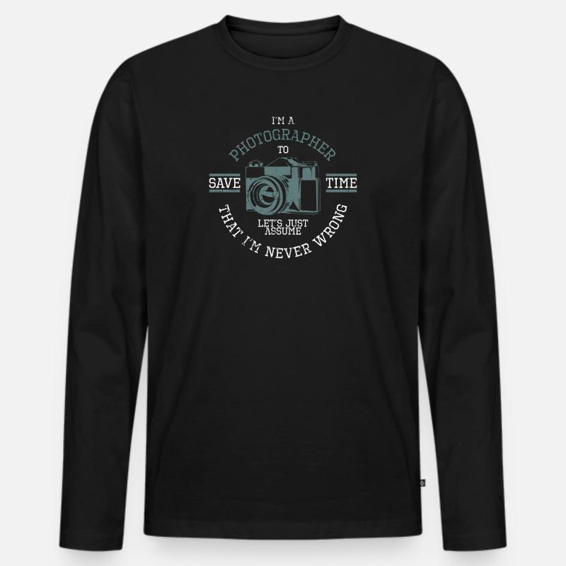 Fotografin - Männer Premium Bio Langarmshirt - Schwarz
