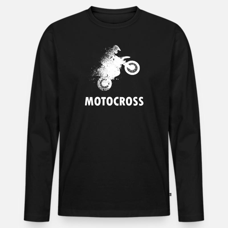 motocross - Männer Premium Bio Langarmshirt - Schwarz