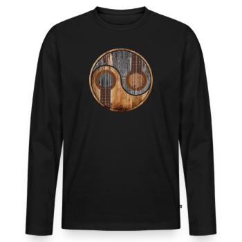 Guitar Ying Yang - Men's Premium Organic Long Sleeve Shirt - black - Front - Nico (187cm)